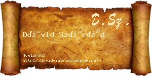Dávid Szórád névjegykártya